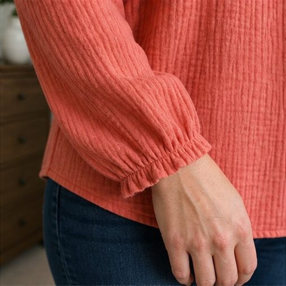 Navy Wrap Blouse - Picture 5 of 6